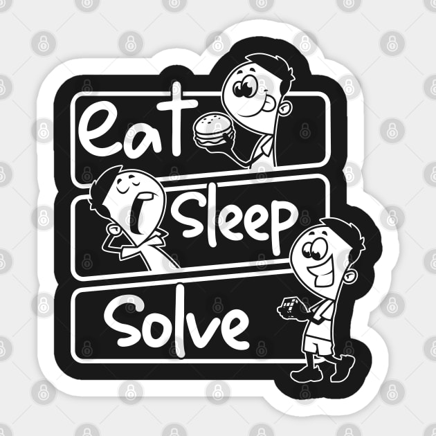 Eat Sleep Solve Repeat Speed Cubing Puzzle Cube design Sticker by theodoros20